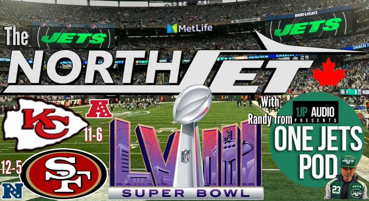TDARKknightX's tweet photo. SUPER BOWL LVIII IS ALMOST HERE !!!

Join me live on Wednesday night at 7pm ET with Randy from #ONEJETSPOD #1JP 

Talking all things Super Bowl 58 

Chiefs Vs. 49ers 

https://t.co/HMiPwksJN6

#NorthJet🍁 #SuperBowl #NFL #ONEJETSPOD #NYJets https://t.co/TpVgVwGIOr