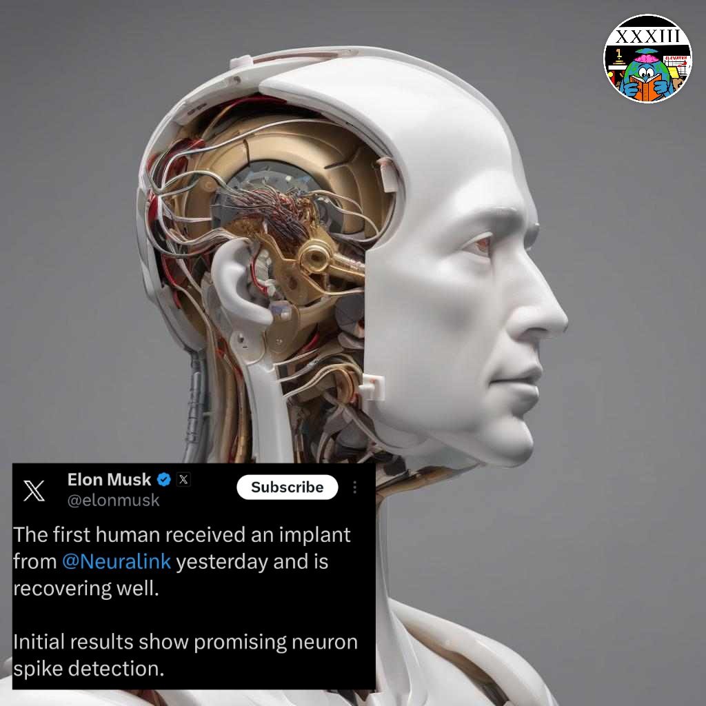 FR33G4ME's tweet photo. #ElonMusk has confirmed that the first human received the #Neuralink implant yesterday 🤯
Are you getting the Neuralink? 👀
#XXXIII #FG33 #news #media #culture https://t.co/O79ar9InuK