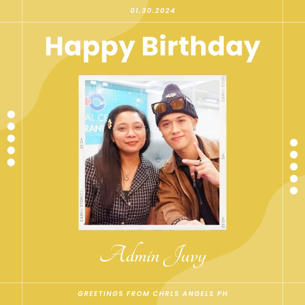 CAngelsph's tweet photo. [💛]

Happiest Birthday to our lovely Admin Juvy! 🎂

Thank you for always being there not only to CHRLS but also to us. We really admire your dedication. Have a marvelous day! 🎉

#CHRLSAngelsPH
#Press_Hit_Play @PressHitPlay https://t.co/ugV5KQMqwm