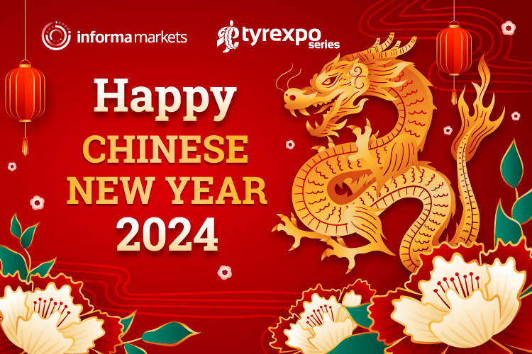 Tyrexpo's tweet photo. 新年快乐，万事如意！In the Year of the dragon, may prosperity and success tread your path like well-crafted tires on the road. Wishing you to have a roaring success, full of innovation and fruitful connections. Happy Chinese New Year! https://t.co/81LV0RPm74