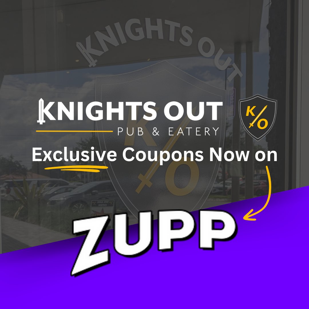 ⚠Attention Zupp users⚠ KO now offers exclusive coupons and deals through the Zupp app! 

#zupp #zuppapp #ucfbar #localbar #localpub #KnightsOutPub #zuppucf
