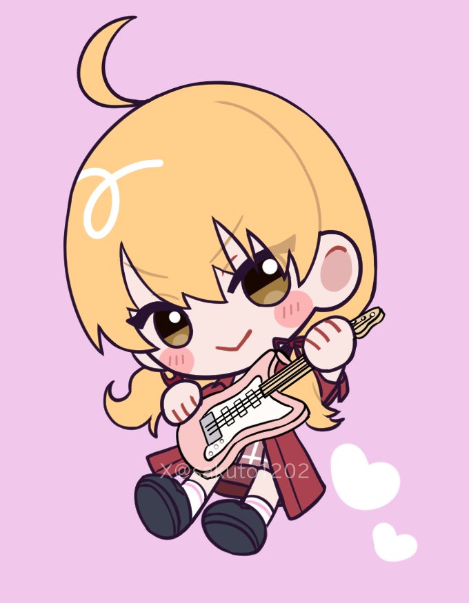 1girl solo instrument blonde hair ahoge skirt twintails  illustration images