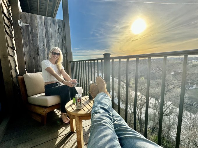 Ventured off planned program upon discovering my wife @HollyHotwife has never visited Gruene, TX. Steaks<a href="/tag/toes"class="tags"><span>#toes</span></a>