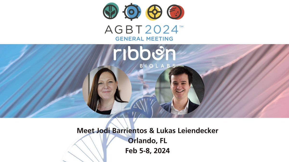 thrilled to be part of AGBT 2024. Don't miss meeting our CEO Jodi Barrientos or Product ManagerLukas Leiendecker, to discuss Ribbon's groundbreaking technology. Drop a message  if you're interested in scheduling a meet-up. #AGBT2024 #syntheticbiology #longDNA