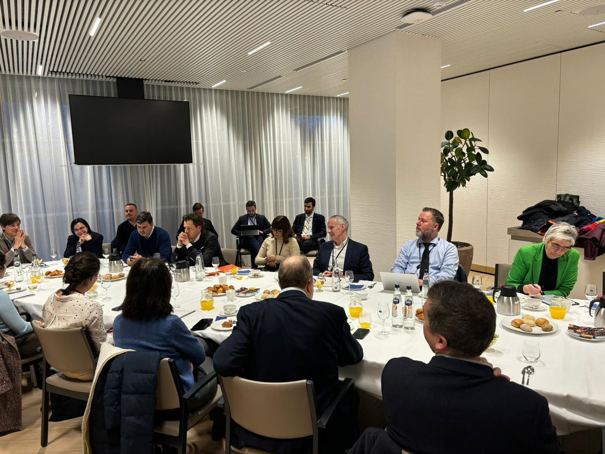 Kicked off the morning discussing renewables and energy efficiency as president of @EUFORES_EU; our cross-party group of MEPs met with industry today. Someone remarked that we're focused on a delivering a 'Green deal in a brutal world' Too true.