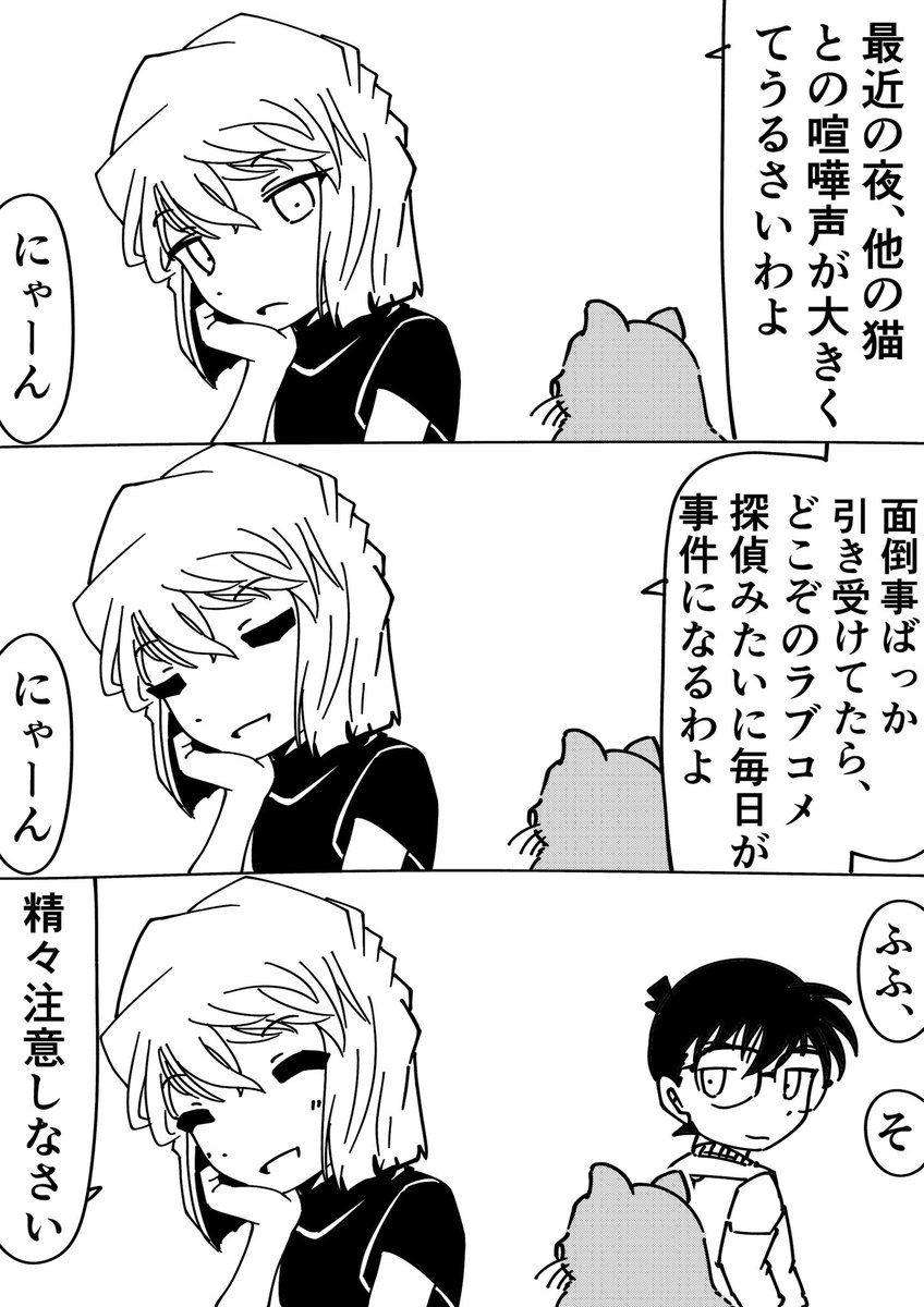 コナン「ニャウリンガルいらずだな」
灰原哀「うるさいわね」
#名探偵コナン 