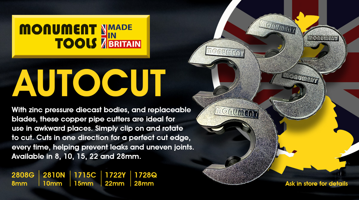 theplumbersm8's tweet photo. Autocut by #MonumentTools - copper pipe cutters which have zinc pressure diecast bodies and replaceable blades, ideal for use in awkward places.
Ask in-store for details. @ipg_the https://t.co/B7us94yYdI