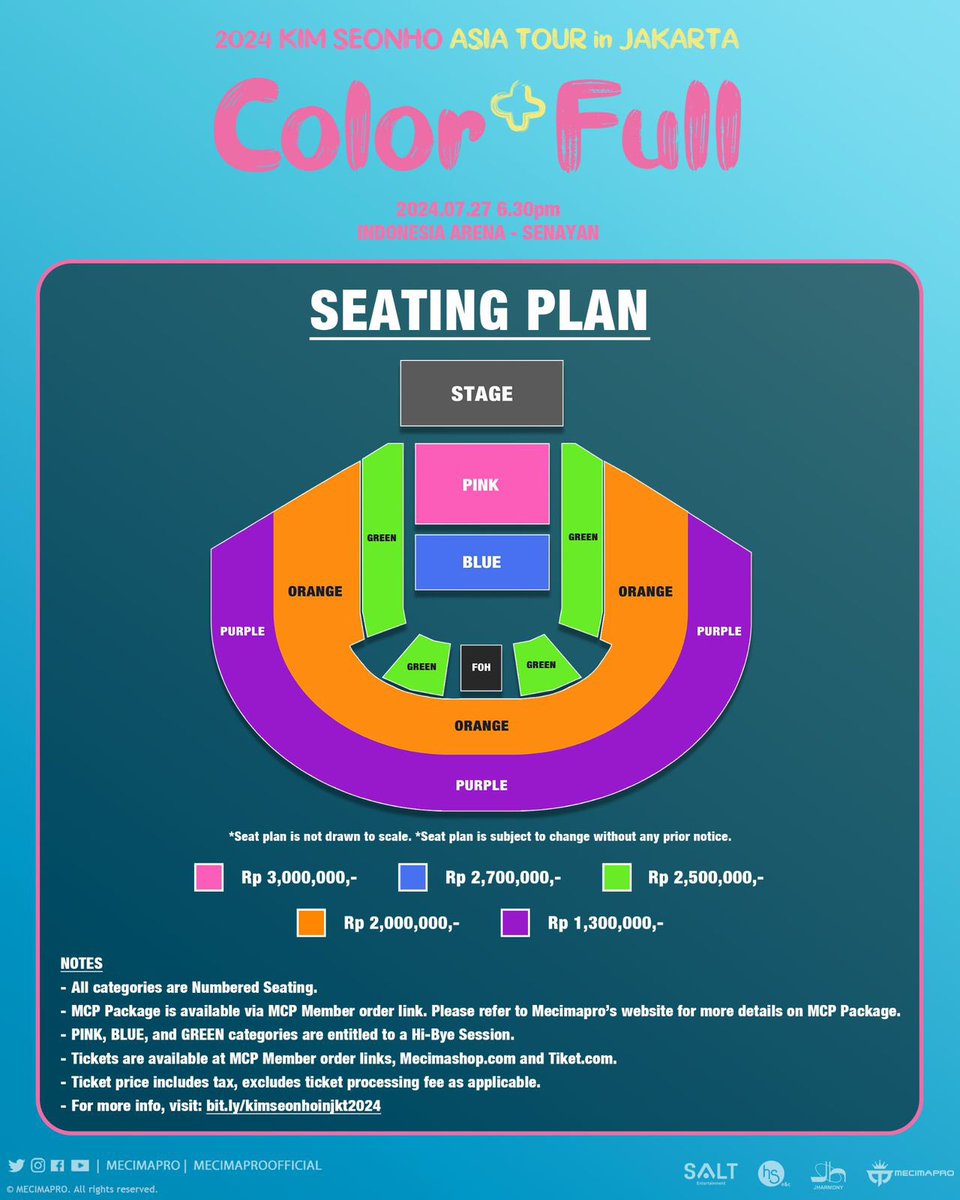 mecimapro's tweet photo. [ANNOUNCEMENT]  2024 KIM SEONHO ASIA TOUR <Color Full> in JAKARTA, Saturday, July 27th 2024 at Indonesia Arena - Senayan. 
- Official Seat Plan. #KimSeonHoInJKT #COLORFULLinJKT 
-
🔗: https://t.co/iq7hn2LEhP https://t.co/VTIKCOoPlz