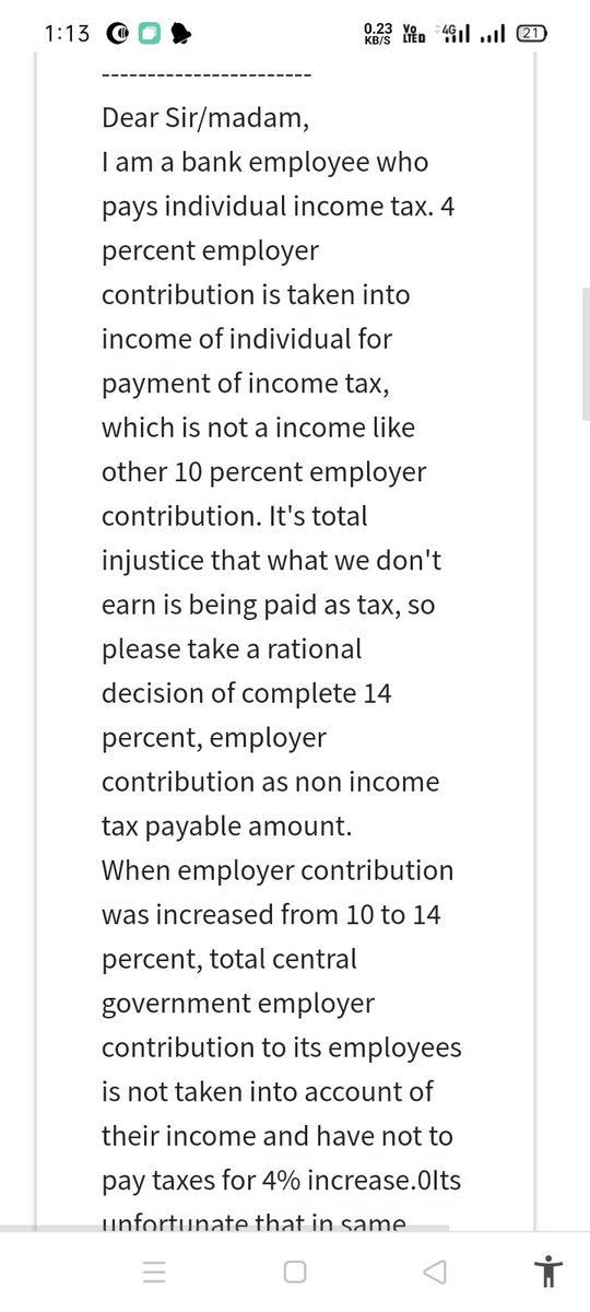 raj070775's tweet photo. @PMOIndia @FinMinIndia @nsitharaman @AiexbefUP @Bankers_We when 4% NPS was increased it was exempted from income tax for Central govt employees while included in income of PSUs employees .Total discrimination. Law can not discriminate between citizen working in different sectors. https://t.co/Kui39UmIkc