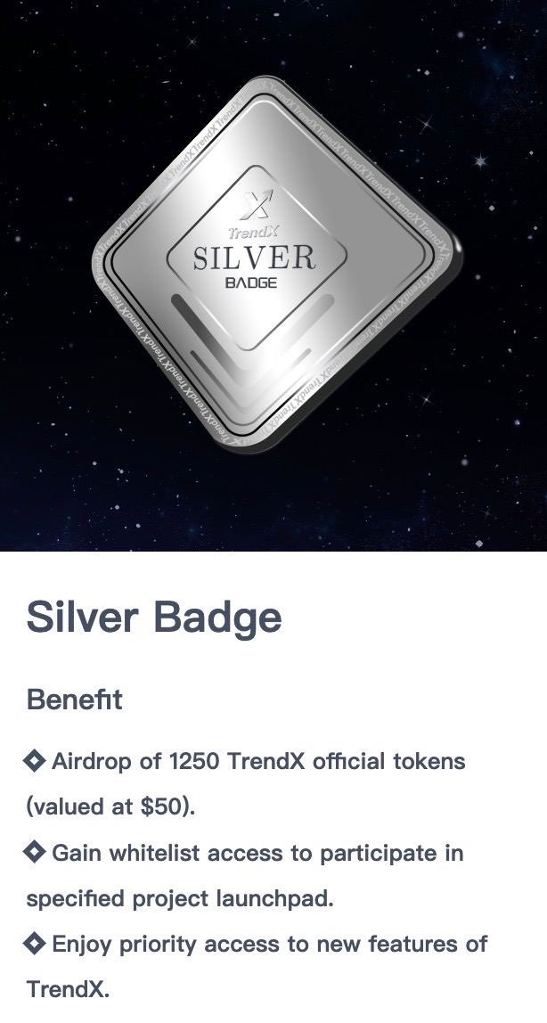 #TrendX   本月刚刚公布融资信息，种子轮融资一百万美元！近期新发布 NFT 的持有权益。

❤️为大家争取到赚钱机会

🔥抽白银 NFT WL ✖️3

单个价值 $50，拿到就是赚到！

1⃣关注 @TrendX_tech &amp; <a href="/TrendX_official/">TrendX</a> 
2⃣TAG3 &amp; RT &amp;LIKE &amp; 留bsc地址
3⃣️加入Discord: discord.gg/kNEbYQueaS
#GiveAway