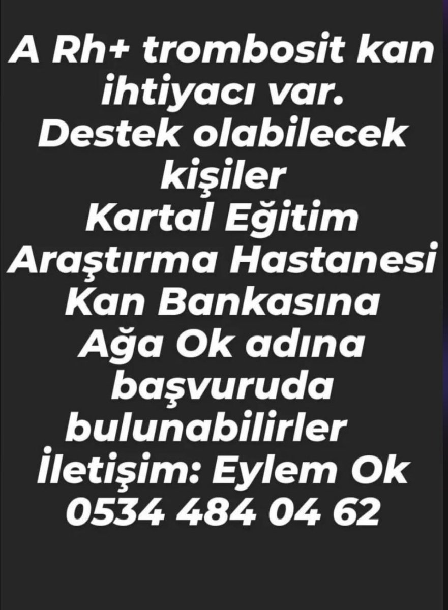 Acil kan ihtiyacı var dostlar. 

Paylaşıp paylaştıralım..