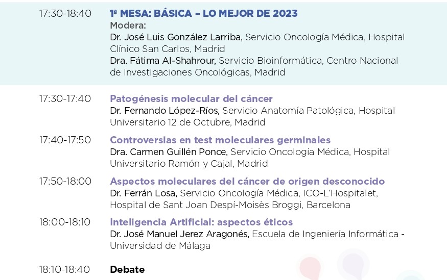 ✅Qué❓1ª mesa de debate de #OncoPrecisión24: 'Básica-Lo Mejor de 2023' ✅Cuándo ❓22-02 (17,30 h.) ✅ Dónde❓#Vigo ✅ Quiénes? Dres. @glezlarriba, @falshahrour, Fernando López-Ríos, Carmen Guillén, @FerranLosa y José Manuel Jérez ‼️ Inscríbete ya👇 acortar.link/OOnkQi