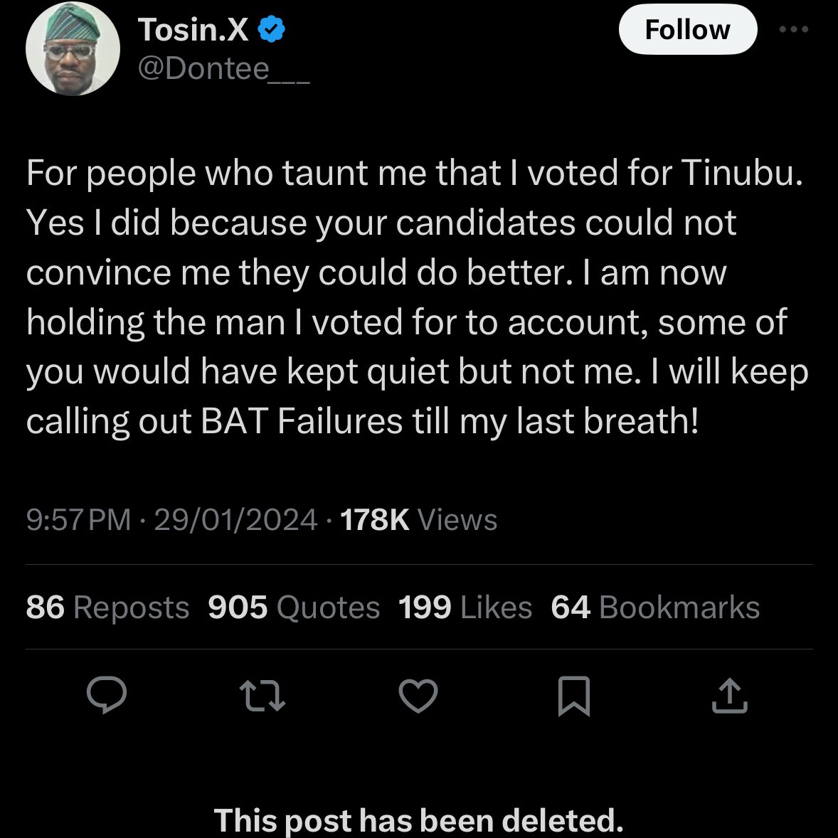 If Tinubu of all candidates is who convinced you, it clearly speaks a lot about your IQ.

APC fans are generally dumb anyways.
