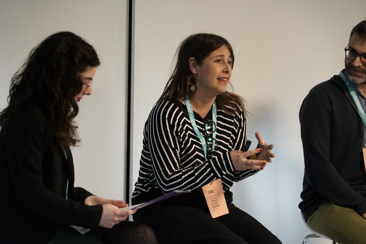 The first roud table, which was moderated by <a href="/Fallen_der_Welt/">Iris Llop</a> with:  

🗨️<a href="/FMonteroAulet/">Francesc Montero Aulet</a> from <a href="/FJosepPla/">Fundació Josep Pla</a> 
🗨️<a href="/carmecastells/">carme castells</a>  from <a href="/mcaliteraria/">Mallorca Literària</a>,
🗨️Mireia Munmany from <a href="/espaisescrits/">Espais Escrits</a> 
🗨️Giovanni Capecchi from Centro di ricerca sul Turismo Letterario TULE