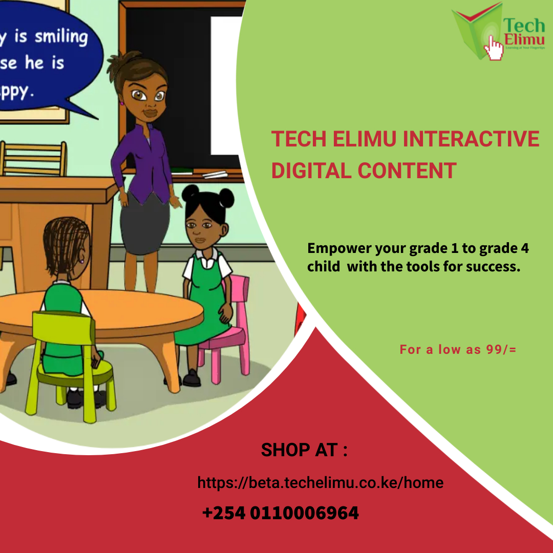 techelimu_ke's tweet photo. Empower young learners with Tech Elimu's digital literacy resources for grades 1-4. From listening, speaking, reading, and writing skills, fostering holistic development. Explore our offerings at https://t.co/48wyFYQy1a , at just 99/-. #TechElimu #Digital  #literacy  #education https://t.co/tu3Zzv4CUt