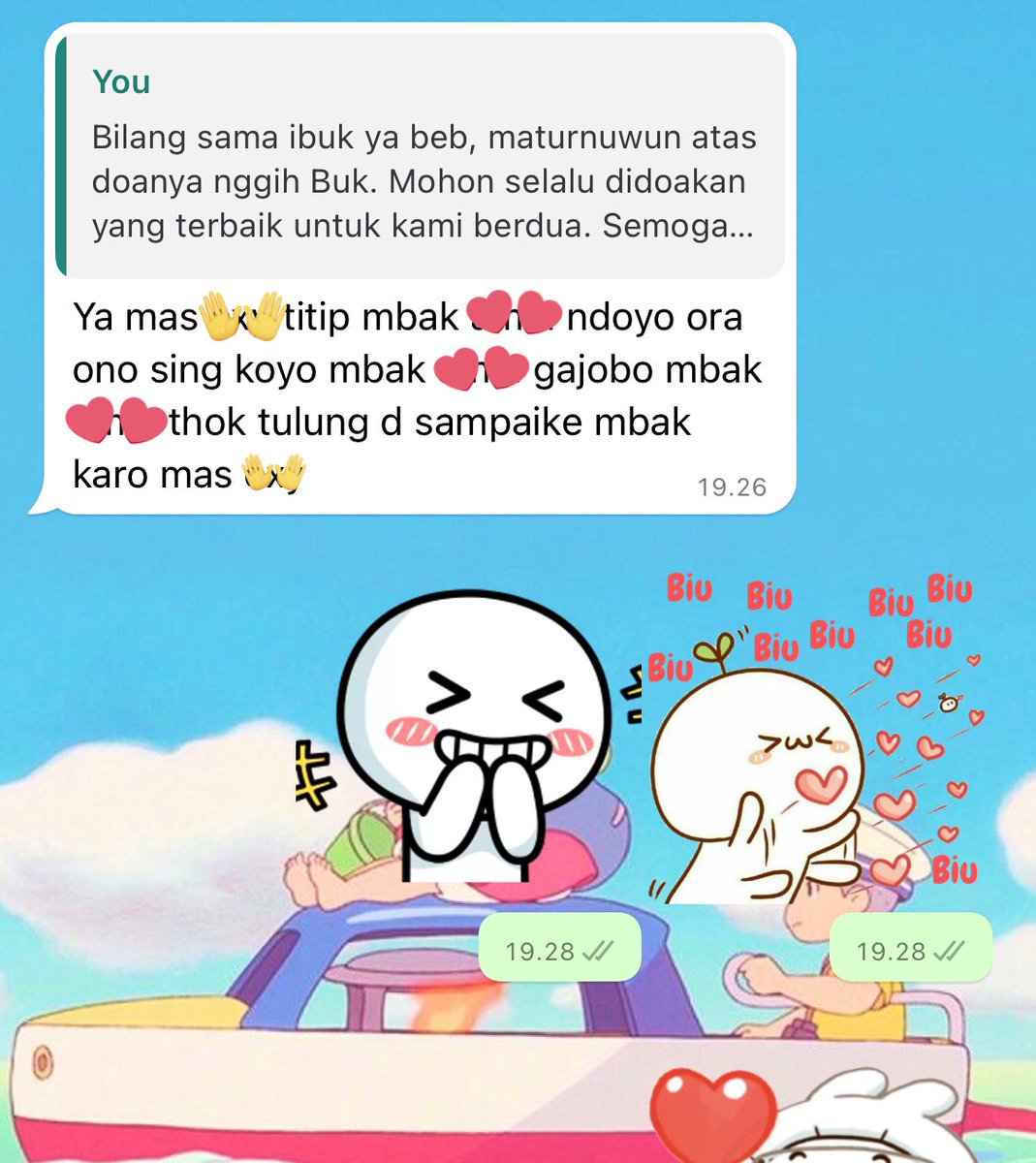 Sweet sekali mak akuuuu☺️☺️☺️ pesan buat suami pas anniv yang ke 2 🥰