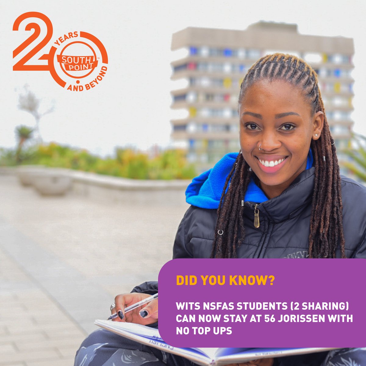 staysouthpoint's tweet image. 56 Jorissen = Your New Home Far From Home🏡
To all WITS NSFAS students, experience the ultimate student living with no top-ups. Drop us a text on WhatsApp @ 0826191615 to secure your spot to #studentbetter 📚🧡

#studybetter #studentlife #nsfas