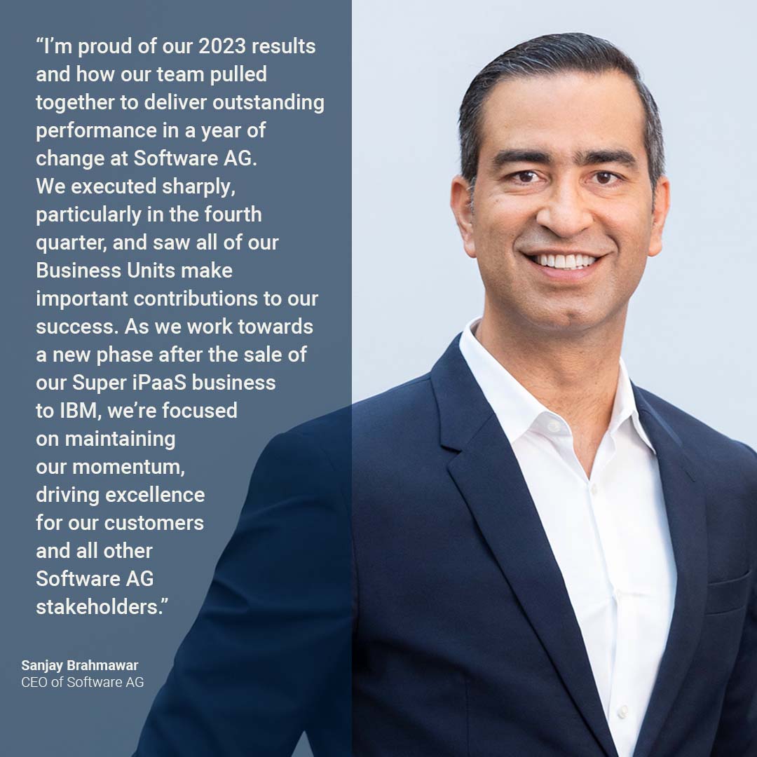 SoftwareAG's tweet image. We announced our preliminary financial results for the fourth quarter and full year 2023 this morning, delivering on full-year 2023 guidance with strong A&amp;amp;N ARR growth and operating margin. Read the full press release here: newscenter.softwareag.com/en/news-storie…

#SoftwareAG #FinancialResults