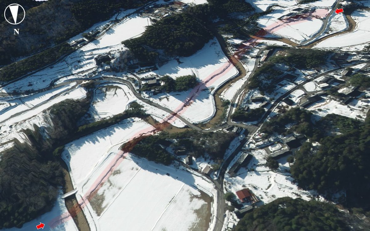 令和６年能登半島地震に伴い、石川県珠洲市若山町に出現した上下変位を伴う線状の地表変状の研究報告を公開しました。 gsi.go.jp/cais/geoinfo-i…