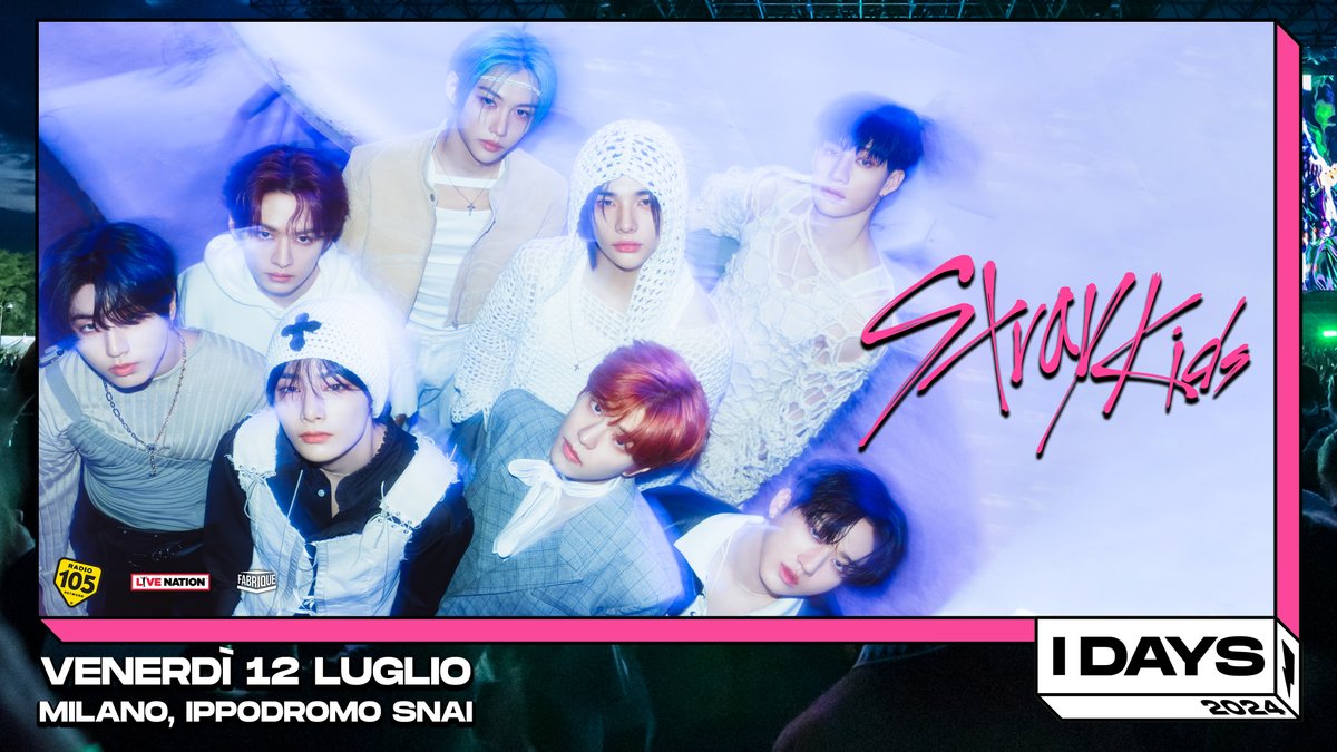 Stray Kids are the new I-Days 2024 headliners 💫 Don’t miss their exclusive 2024 European headline show at I-Days Milano!

For more information, visit idays.it