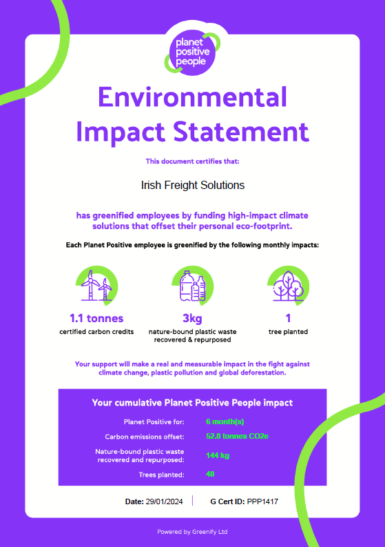 We're thrilled to see the impact of our partnership with Planet Positive People to neutralize our environmental impact! 👐🌎 For every IFS employee, we offset our carbon footprint through their certified climate programs.