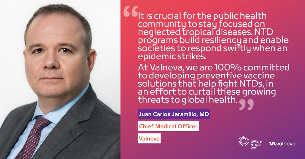 At Valneva, we are active in the fight against neglected tropical diseases. Join us - #UniteActEliminate.
#WorldNTDDay #BeatNTDs worldntdday.org