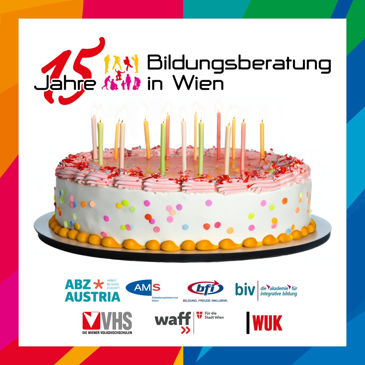 Wir feiern 15 Jahre Bildungsberatung Wien! Gebündelte Expertise für Wiener*innen: ABZ*AUSTRIA, BerufsInfoZentren des AMS Wien, BFI Wien, biv – die Akademie für integrative Bildung, Wiener Volkshochschulen, waff und WUK.
#equalityfastforward #BildungsberatungWien  #diversität