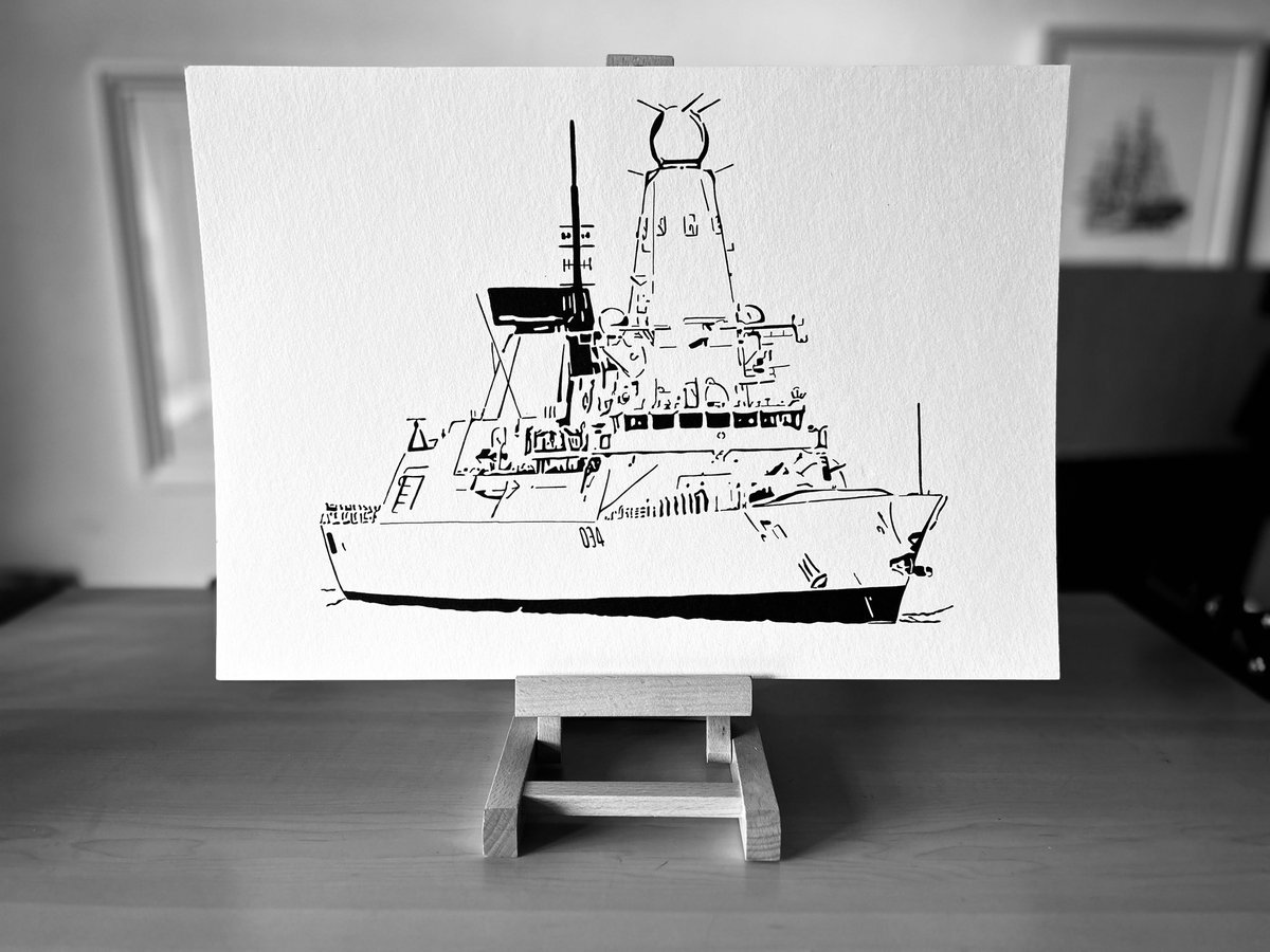 indigozuluink's tweet photo. ๐ @hmsdiamond ๐
I like having my own side projects on the go in between commissions. Thereโs normally about 4 drawings on my desk at one time.
#hmsdiamond #d34 #daringclass #type45 #hmnbportsmouth #surfacefleet #royalnavy #britisharmedforces #miltaryartist #inkdrawing https://t.co/h5VWWI62gL