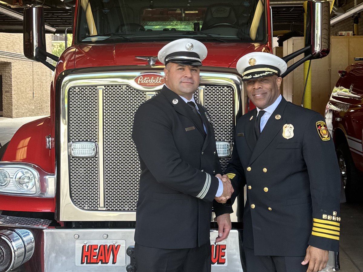 LAFD Operations Central Bureau, Deputy Chief Richard Fields IV, congratulates Captain Elliott Ibanez on his promotion to Captain II.  Captain II Ibanez has been assigned to FS 11-B and will be serving the Westlake/MacArthur Park Neighborhoods.  Congratulations and best of luck.