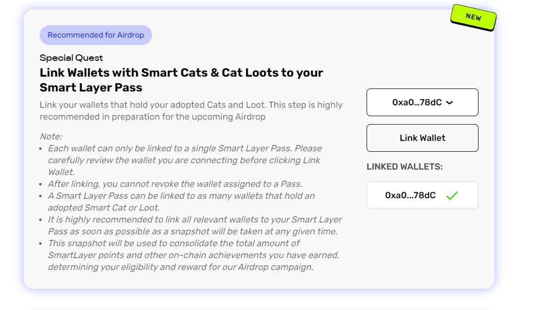 Cryptogirlsss's tweet image. Ae ai nuôi mèo vào hoàn thành quest liên kết ví nuôi #SmartCat với #SmartPass nhé.

Truy cập: smartlayer.network/pass?tab=quest

Airdrop cho ae sắm tết thôi nào.

#aridrop #smartlayer