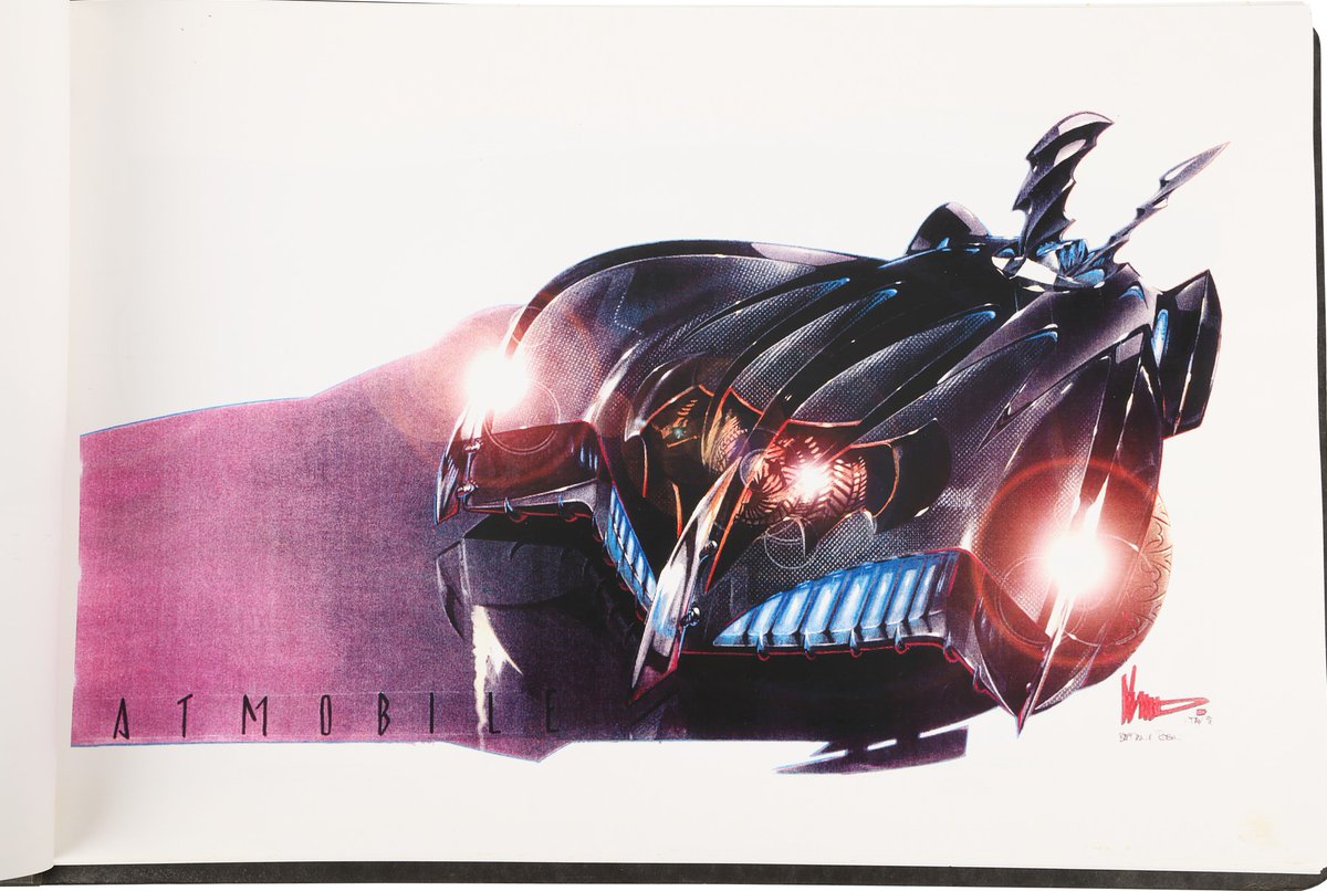 Concept Art for The Batmobile from Batman & Robin, art by  Harald Belker. Still one of my favorite Batmobile designs, even if it is very Toyetic in nature.