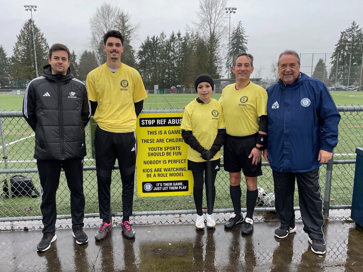 Saturday January 27th marked the launch of our STOP REF ABUSE initiative! Special thanks to Lucas Castro from <a href="/1BCSoccer/">BC Soccer</a> and to @my_soccercity for their support!  #StopRefAbuse