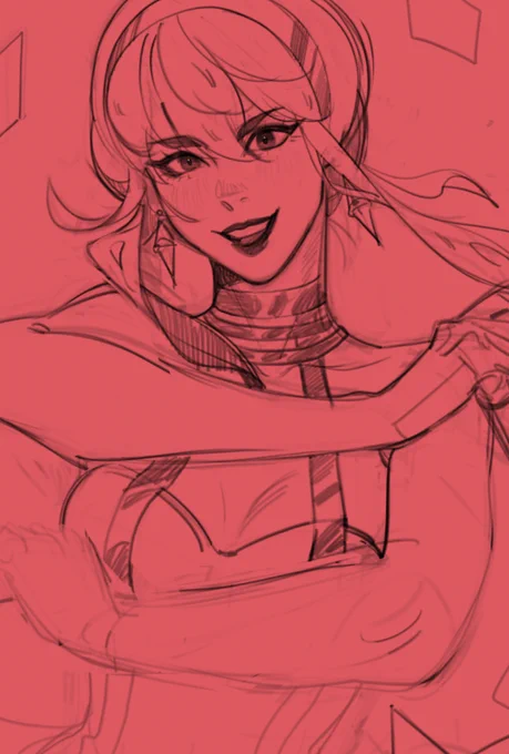 resketching an old set of #SPYxFamily  prints starting with yor (july 2022 > jan 2024) 