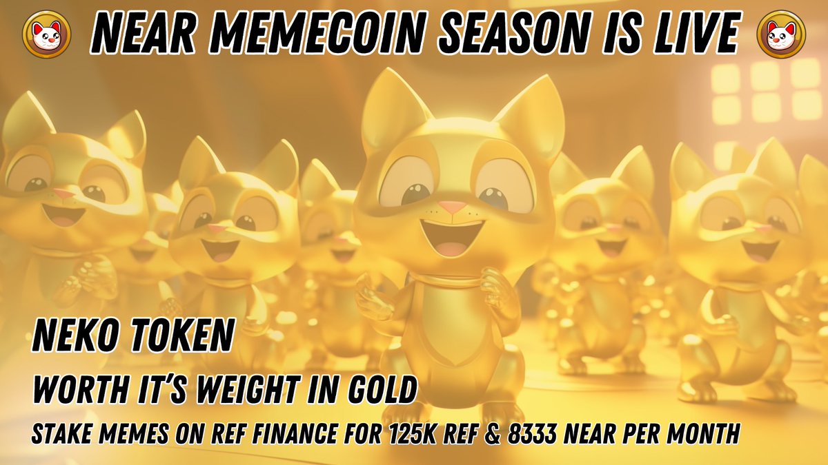 🚀 #MEMESZN is HERE on <a href="/NEARProtocol/">NEAR Protocol</a> 🚀

Your #NEAR memecoins are worth their weight in gold on <a href="/finance_ref/">Renamed</a> 📈😺

Stake $NEKO for epic rewards! 
125,000 $REF + 8,333 $NEAR per month is up for grabs

🔗 app.ref.finance/meme

Like + RT and reply to this tweet with a screenshot