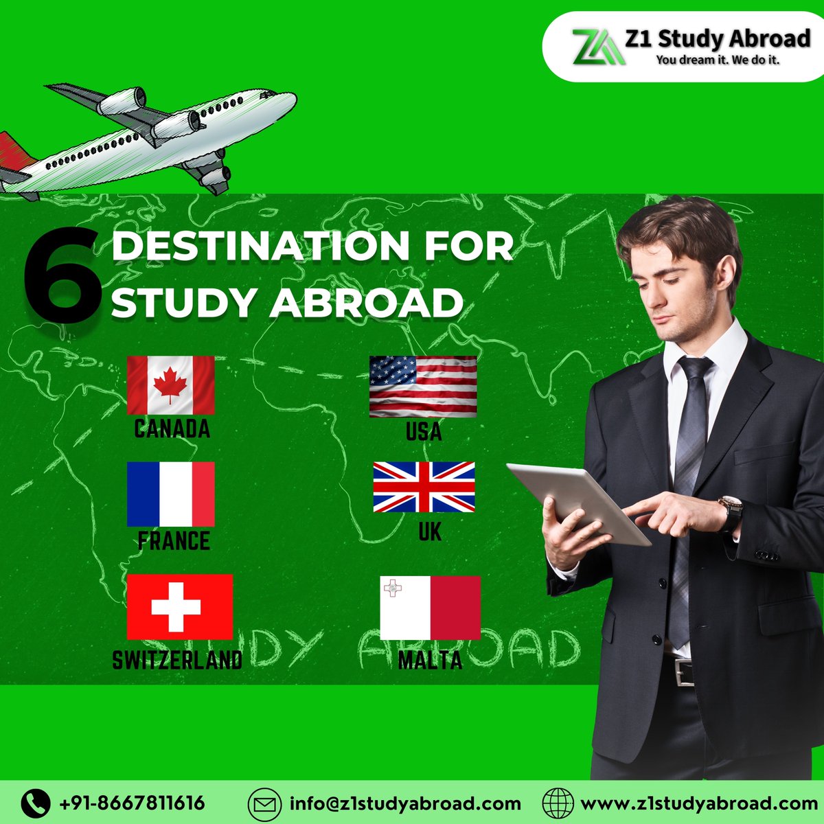 Z1Studyabroad's tweet photo. Your passport to knowledge and adventure! πβ¨ Z1 STUDY ABROAD is your trusted partner for seamless study abroad experiences.
Contact us
π±+91-8667811616
π©info@z1studyabroad.com
π #StudyAbroadWithUs #GlobalLearning #FutureLeaders" #z1studyabroad https://t.co/nAZaFYtuPt