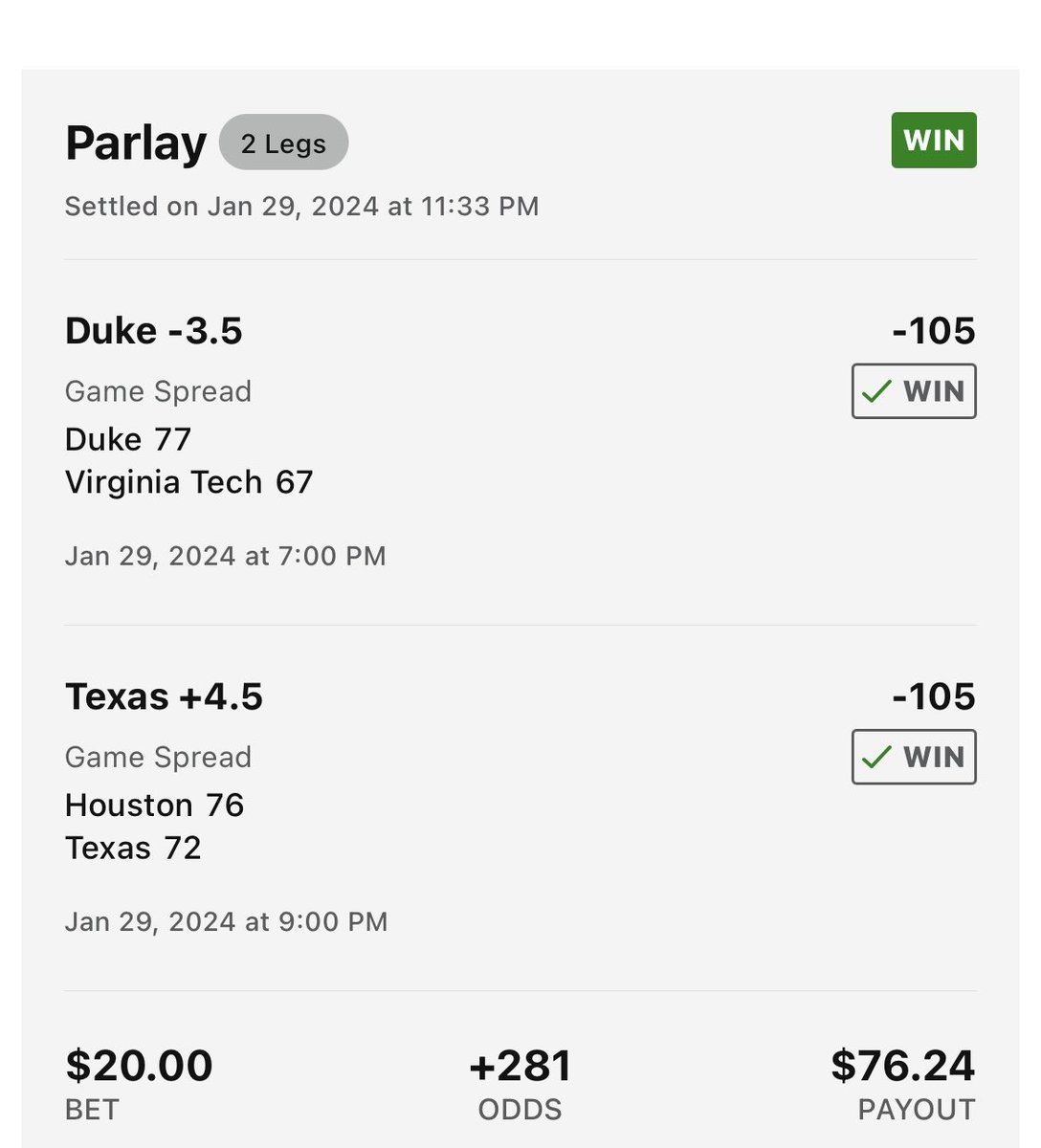 elkin_tim's tweet photo. Yessir!! ⁦@DeadPresPicks⁩ https://t.co/2ta9hQZc6Z