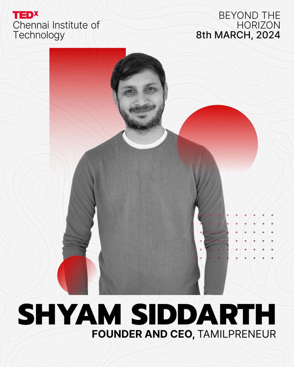tedxcitchennai's tweet photo. Join Shyam Siddharth, Founder and CEO of Tamilpreneur, a novel club for Tamil-speaking entrepreneurs aimed to boost the Startup ecosystem of Tamilnadu, on March 8th at TEDxChennai Institute Of Technology as we explore beyond the horizon in his lead.
#tedxcit #tedTalk #tedxSpeaker https://t.co/RhkRBAxGIT