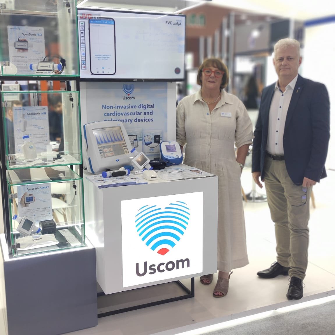 Uscom's tweet photo. It has been a very busy first day at #ArabHealth with lots of interest particularly in our #SpiroSonic Spirometers with ultrasonic technology providing very accurate measurements and Bluetooth connectivity. #spirosonic #uscom #arabhealth2024 https://t.co/vBa1wrjTY0