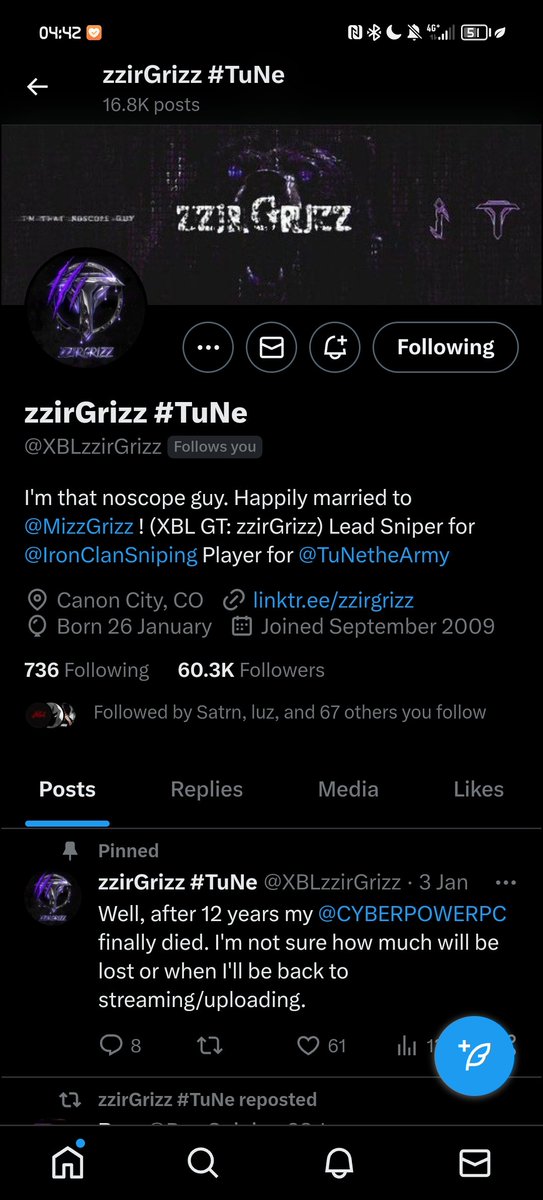 TehSpacey's tweet photo. One of my biggest achievements in this community other then SoaR in 2015 was being in a team with the most OG guy I know @XBLzzirGrizz for ever love man ❤️ https://t.co/6mGTpDRkRP