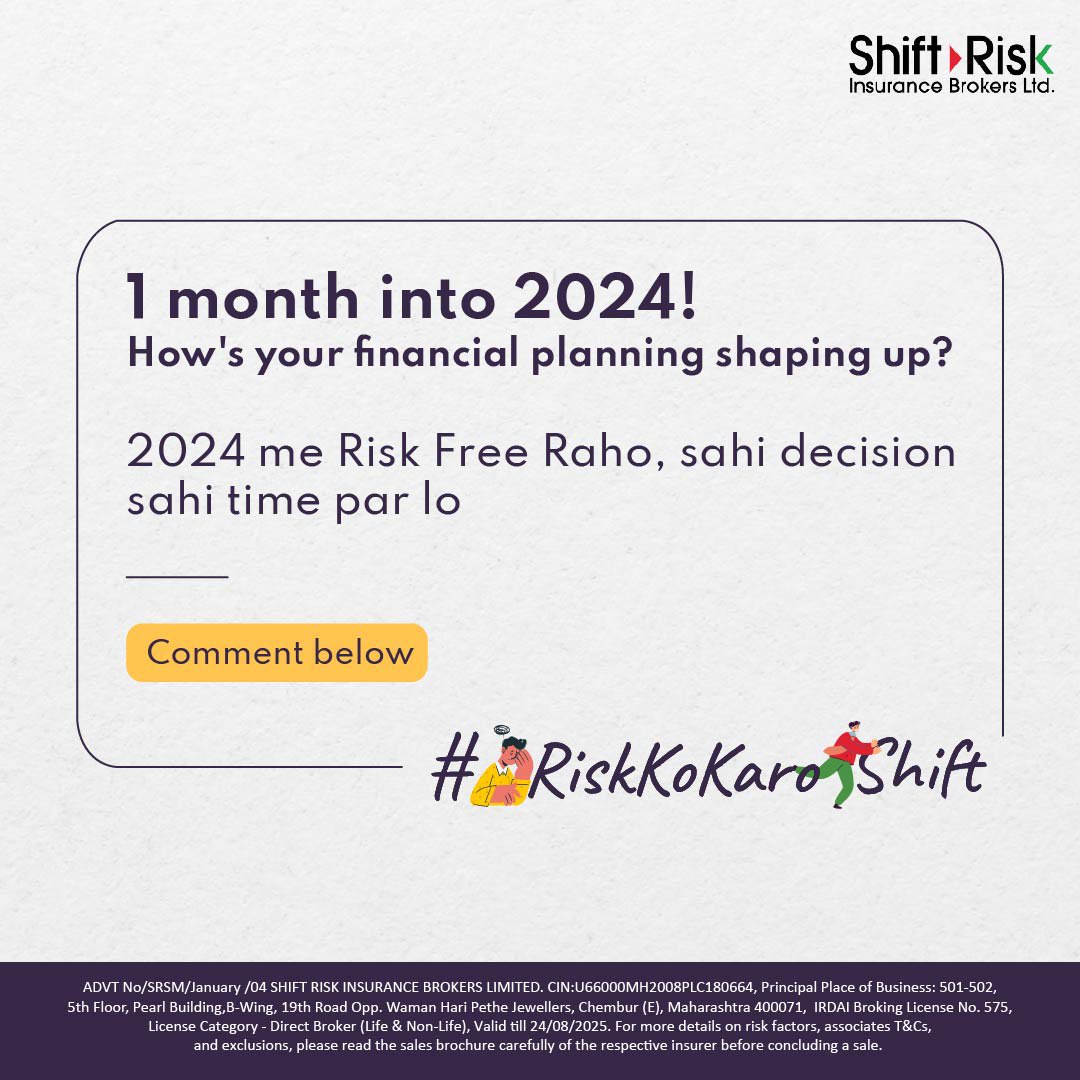ShiftRisk's tweet image. As January 2024 winds down,🍃it's a timely reminder to prioritize your financial security. 
Explore insurance options at shiftrisk.com for a more secure future.

#FinancialSecurity #InsuranceInvestment #January2024 #SecureYourFuture #ShiftRisk #SmartChoices