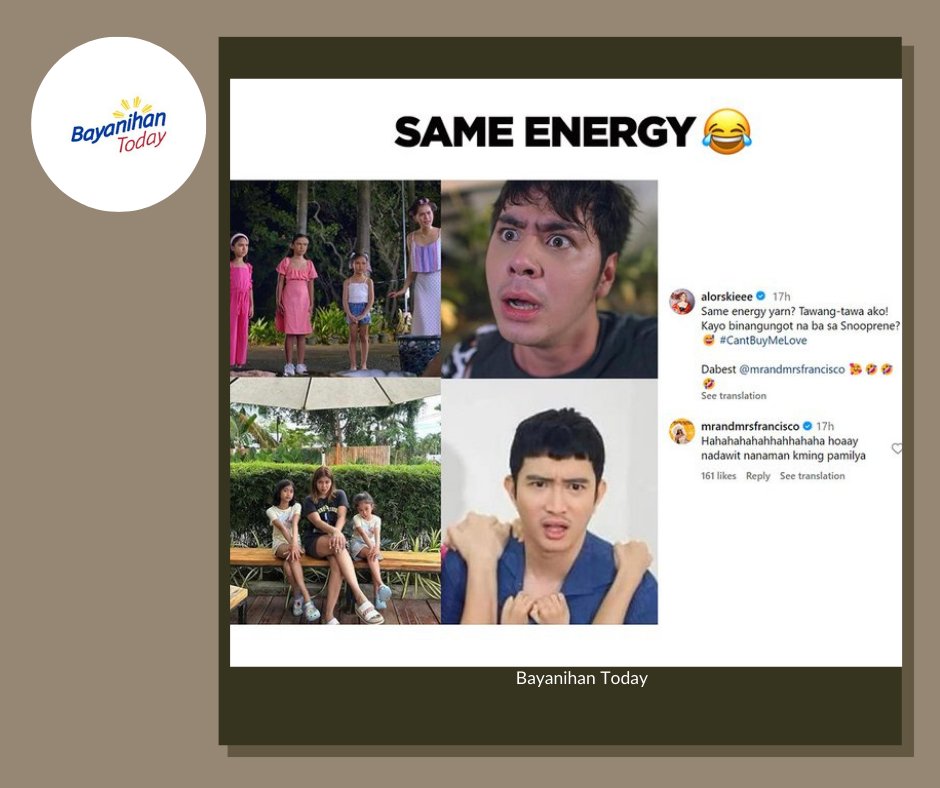 BayanihanToday's tweet image. Relatable na touch 😂- eksena ni Comedienne Alora Mae Sasam sa eksena nina Maris Racal at Anthony Jennings mula sa "Can't Buy Me Love" sa pamamagitan ng paghahalintulad nito sa pamilya ni Melai Francisco.😄🎭
Totoo ba?
 #RealLifeHumor #ComedyGold #Can'tBuyMeLove #AloraMaeSasam