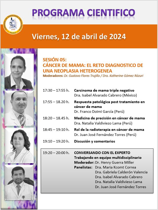 JoPAO Peru (@jopao_peru) on Twitter photo ¡No te puedes perder el bloque de mama! Desde una perspectiva multidisciplinaria, los esperamos.
11, 12 y 13 de abril de 2024
Trujillo - Perú
<a href="/milyabadli/">Milagros Abad-Licham</a> <a href="/Sandro_CZ/">Sandro Casavilca-Zambrano</a> <a href="/ElsisCg/">Elsa Cristina Guerra</a> <a href="/MagaliMarcy/">Magali Marcy Franco Benites</a> <a href="/corinacu16/">Corina Castañeda</a> <a href="/Dra_Cells/">Caddie Laberiano-Fernández, MD, FIAC</a> <a href="/AndricGuerrero/">Andric Guerrero</a> <a href="/raquelbarron/">Raquel Barrón</a> <a href="/SLAPpatologia/">SLAP Patología</a> <a href="/vintage81106614/">@isaalvaradoc</a> ¡No te puedes perder el bloque de mama! Desde una perspectiva multidisciplinaria, los esperamos.
11, 12 y 13 de abril de 2024
Trujillo - Perú
<a href="/milyabadli/">Milagros Abad-Licham</a> <a href="/Sandro_CZ/">Sandro Casavilca-Zambrano</a> <a href="/ElsisCg/">Elsa Cristina Guerra</a> <a href="/MagaliMarcy/">Magali Marcy Franco Benites</a> <a href="/corinacu16/">Corina Castañeda</a> <a href="/Dra_Cells/">Caddie Laberiano-Fernández, MD, FIAC</a> <a href="/AndricGuerrero/">Andric Guerrero</a> <a href="/raquelbarron/">Raquel Barrón</a> <a href="/SLAPpatologia/">SLAP Patología</a> <a href="/vintage81106614/">@isaalvaradoc</a>