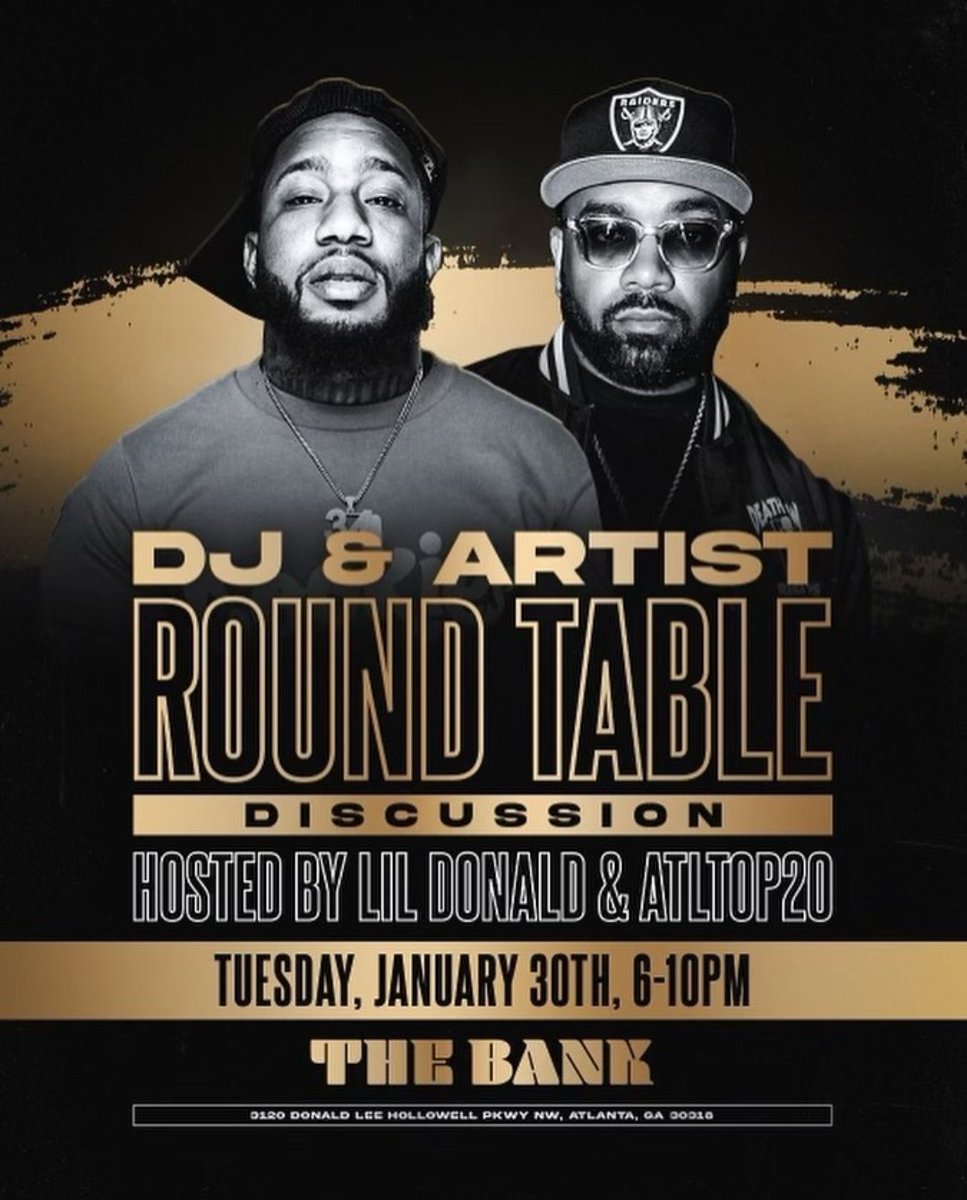 courtney_dfl's tweet image. #AtlantaEvents Tomorrow we&apos;re pulling up at The Bank with @IamLilDonald for the roundtable discussion with the #AtlantaDjs if you have some suggestions or remedies pull up!!!