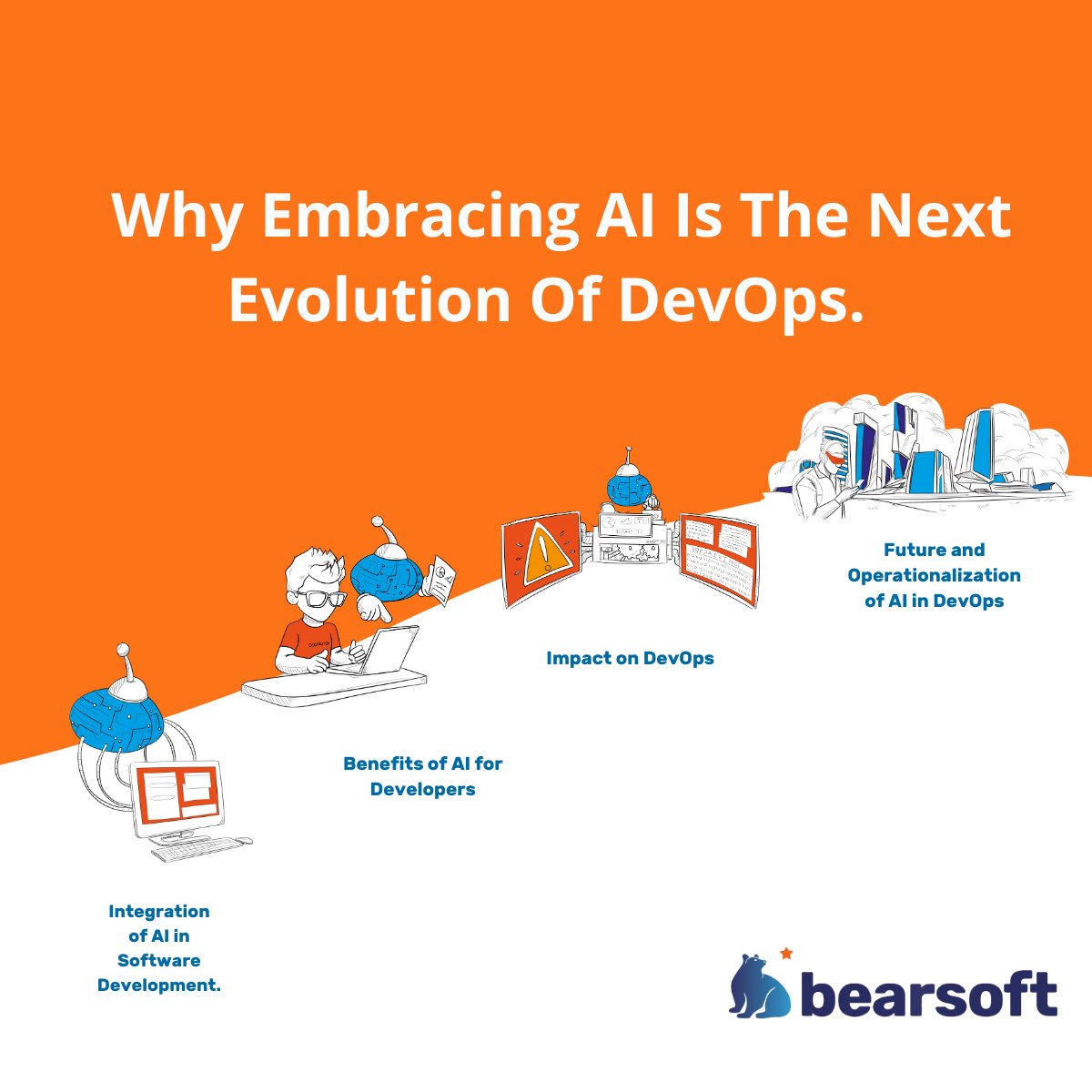 BearsoftInc's tweet image. AI transforming DevOps? 🤖💻 Find out in Sacha Labourey's article on @Forbes. Check out our infographic for the highlights! 👉forbes.com/sites/forbeste…  #Innovation #DevOpsFuture