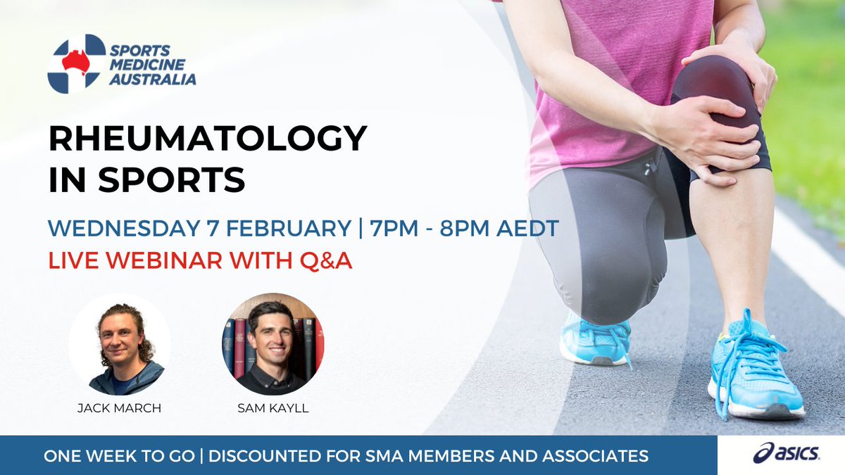 Join physiotherapist, Jack March, for an online event discussing rheumatology conditions that masquerade in sports, who they might affect and how to recognise them. Facilitated by SMA VIC State Council member, Sam Kayll.

Only a week to go.
👉 Register: zurl.co/ZtNP
