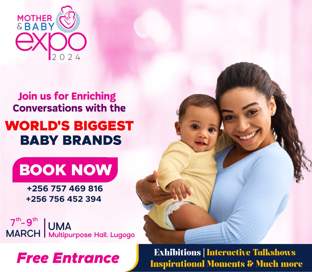 Atuhairecarol10's tweet photo. Join us for enriching conversations at the Mother &amp; Baby Expo with the WORLD's BIGGEST BABY BRANDS. 

To book a stall Call :0756 452394 / 0757 469816. 

#MotherandBabyExpo2024 https://t.co/o0gTz7OlE4