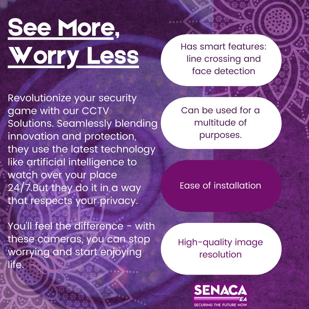 Call us 0724 160 772 and our professionals will walk you through the best options based on your needs, wants and budget! Together, let's create a safer world! 

#MainaAndKingangi EABL #TotalShutDownKE Larry Madowo Khalwale Eastleigh Russia