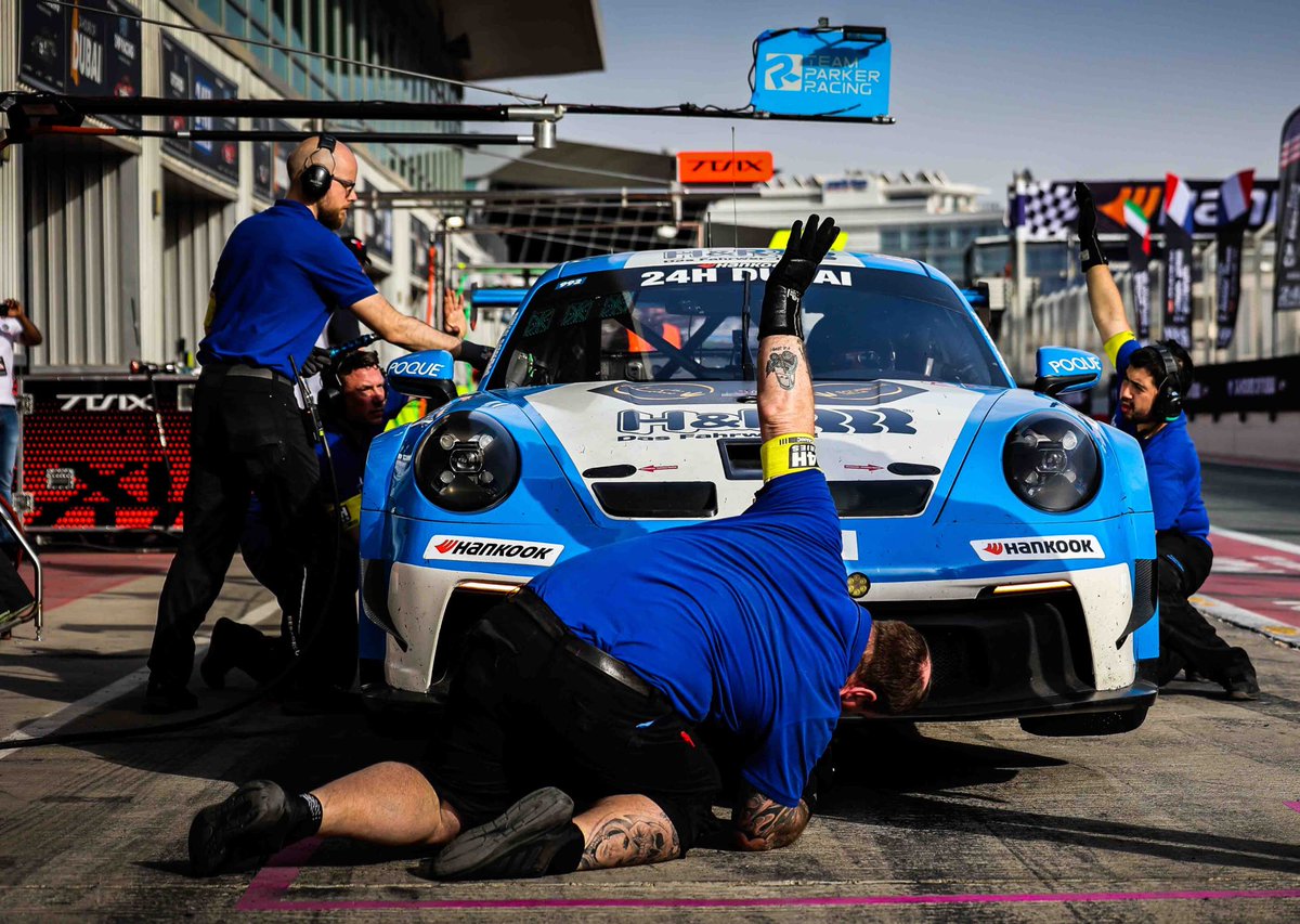 MUEHLNERMOTORS's tweet photo. 💪 the Team fought through the #24hDubai

📈 Started with P8 in qualy and happy faces

📉 After some laps a gremlin came up

🏁 A very emotional finish after 30 hours of back to back racing in Middle East. 

@HRSpezialfedern 
@hrsprings 
@24HSERIES 

Next: #PTWS

#ComeRaceWithUs https://t.co/PbA6OsP9A7