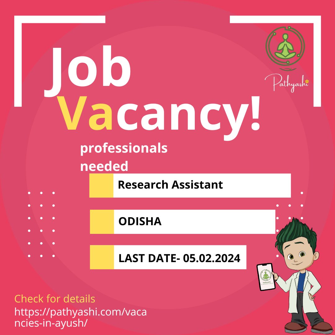 ayuurleiutis's tweet photo. For regular updates in Ayush vacancies/courses
Visit us: https://t.co/ZWmKXci1xh
#Ayush #vacancies #ayurveda #jobsearch #jobvacancy #unani #researchassistant #Odisha #homeopathy #naturopathy #ayushvacancy https://t.co/06bbx2lxxu