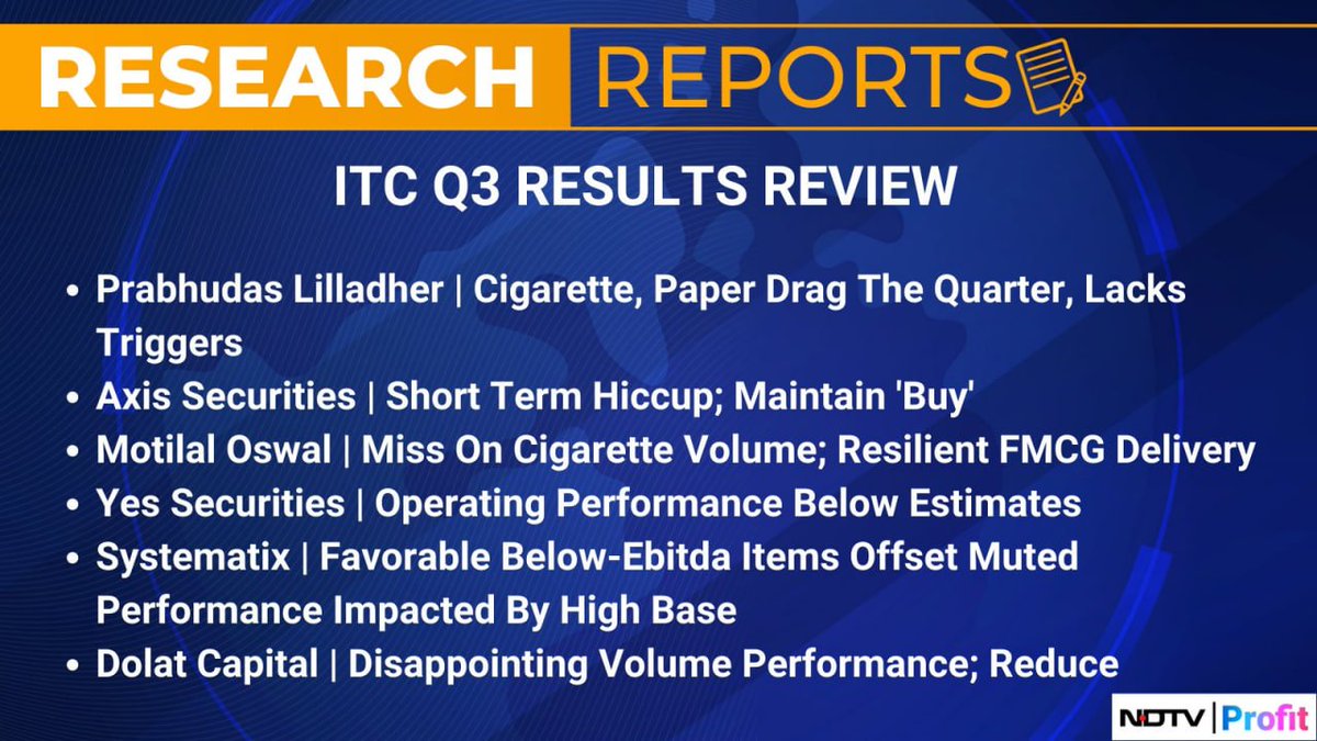 InSMEmpire's tweet image. Research Reports | ITC Ltd
#ResearchReports #ITC

#Nifty #BankNifty #FinNifty #MIDCPNIFTY #SENSEX #BANKEX #SNSX50 #Nifty500 #IndiaVix #NSE #BSE #ETF #NBFC

#Finance #Bank #StockNews #Stocks #StockMarket #StockMarketToday #StockMarketIndia #IndianStockMarket